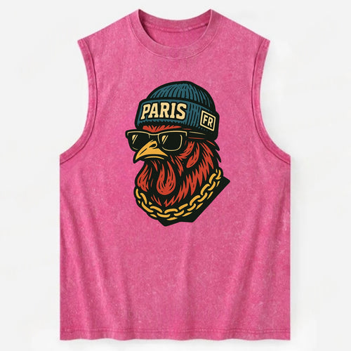Paris Rooster - Vintage Washed Tank