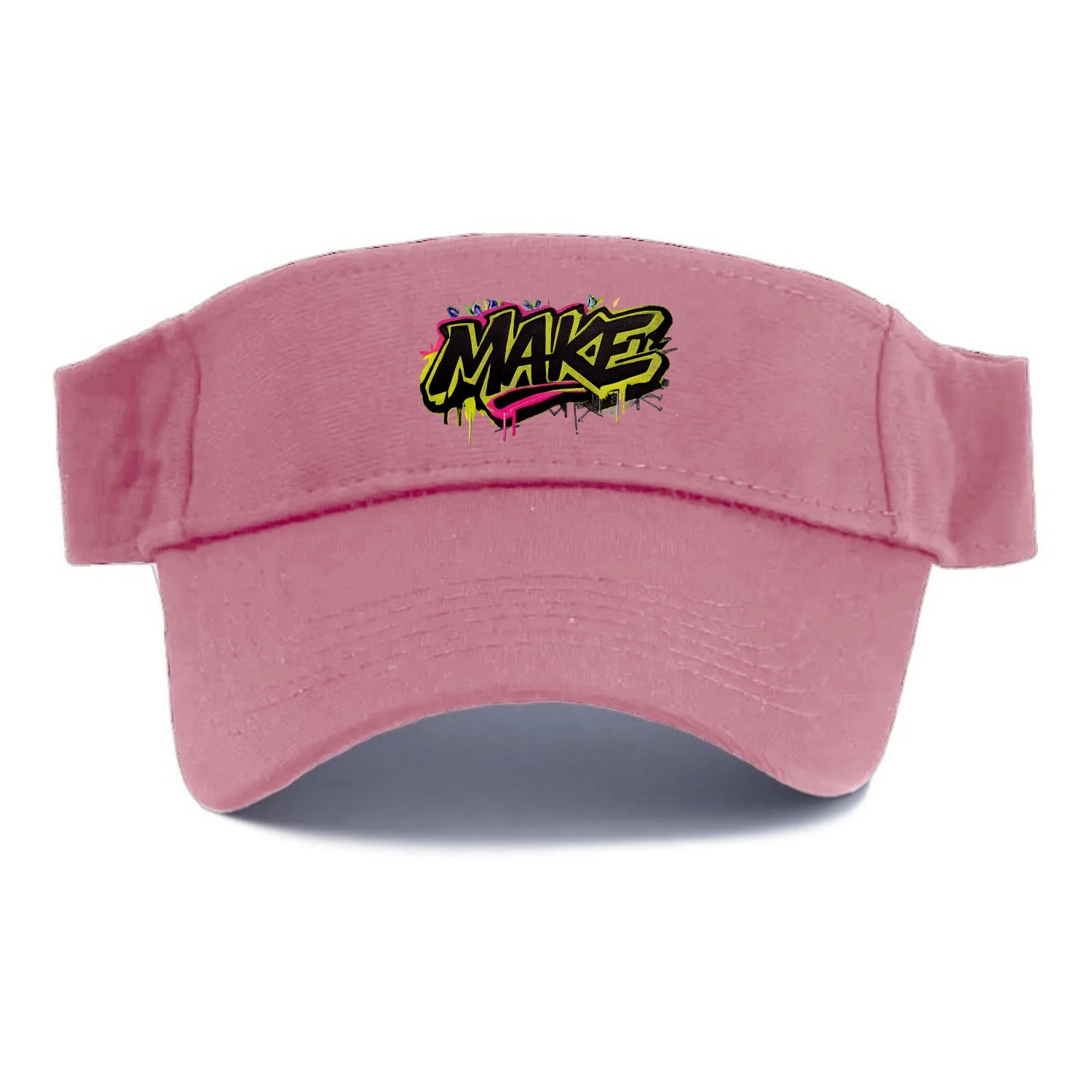 Bold typography design - "MAKE" - creating, producing, doing - Visor - Pink