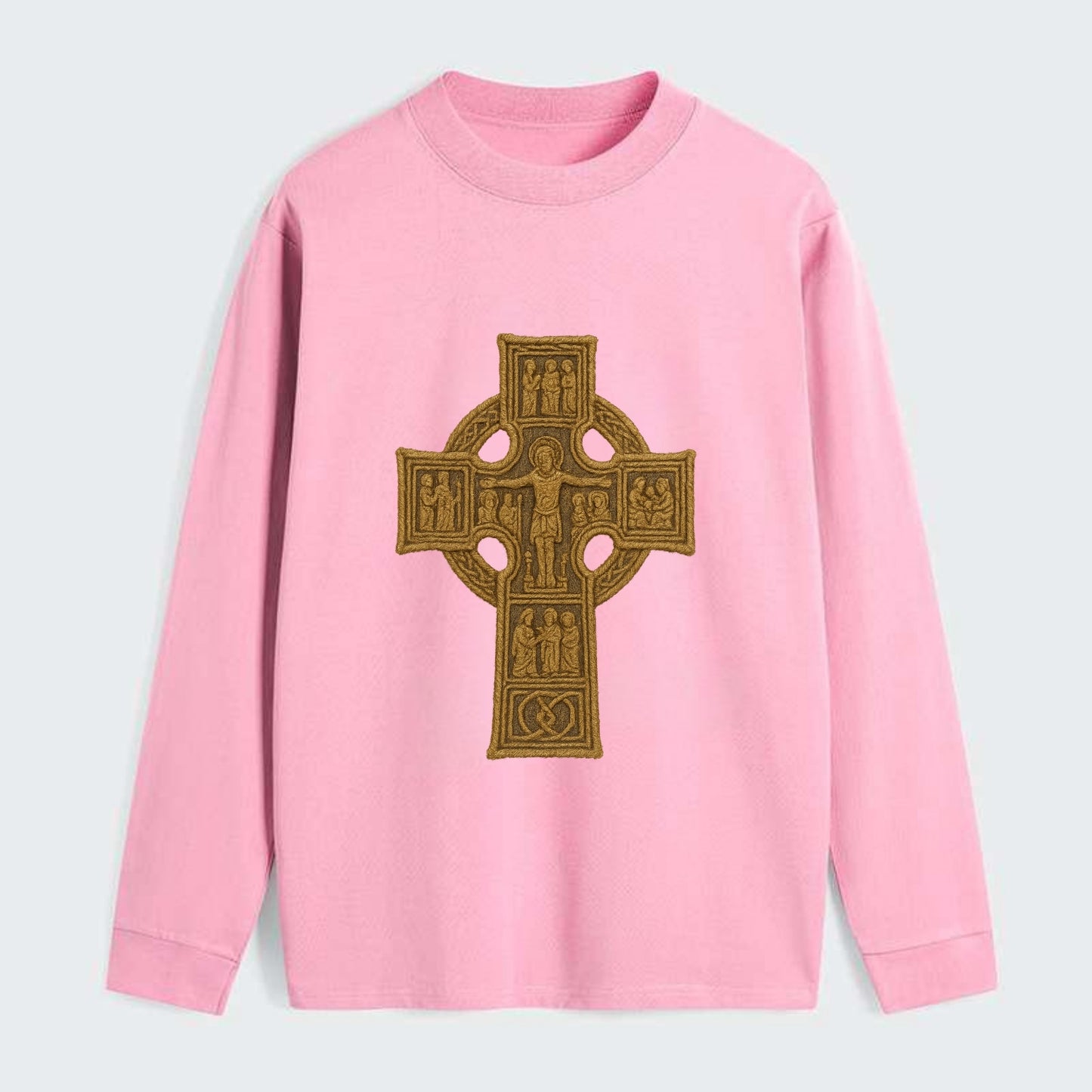 Monasterboice Cross - Classic Long Sleeve Shirt - Pink