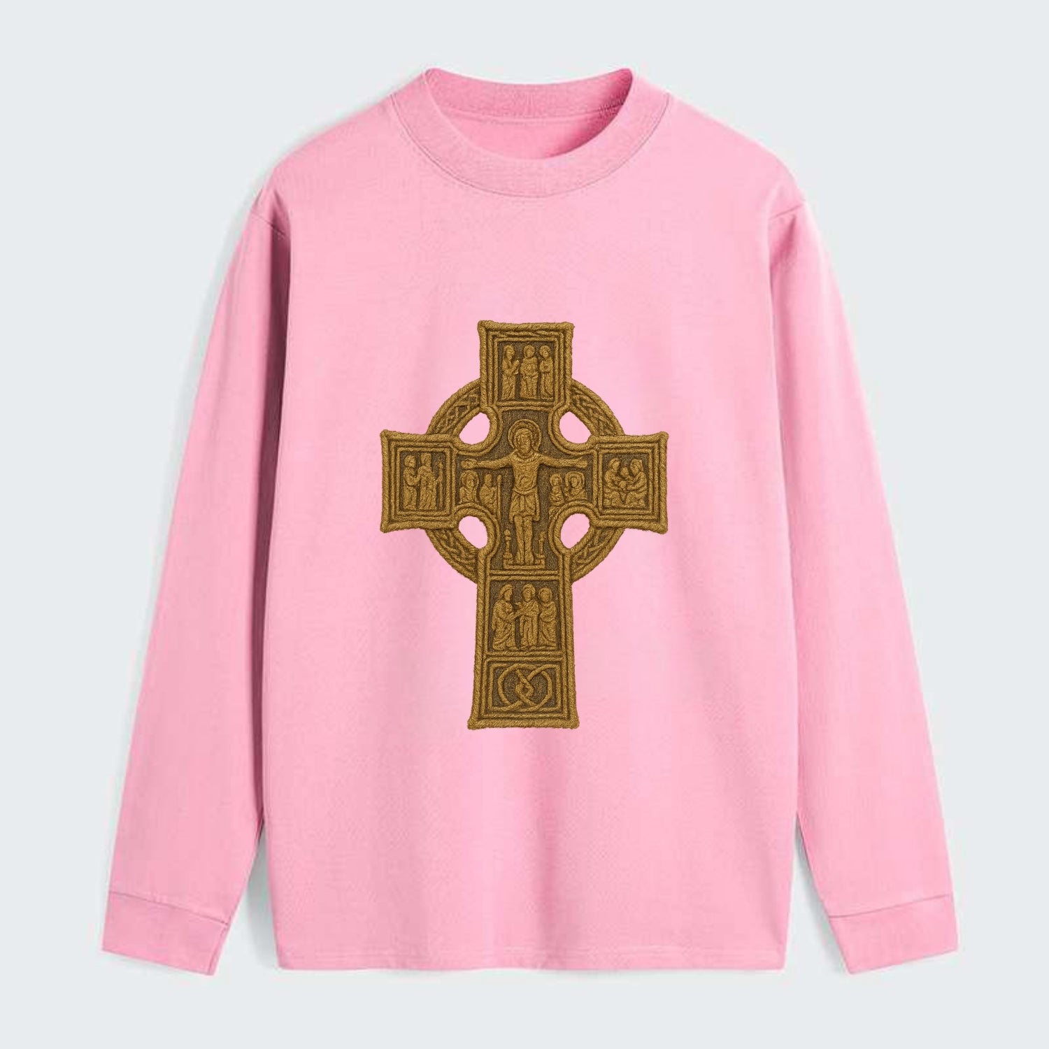 Monasterboice Cross - Classic Long Sleeve Shirt - Pink
