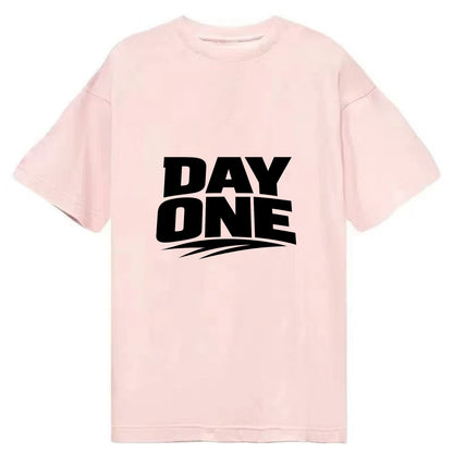 Bold typography design - "DAY ONE" - original friend, from the start - Classic T-shirt - Pink