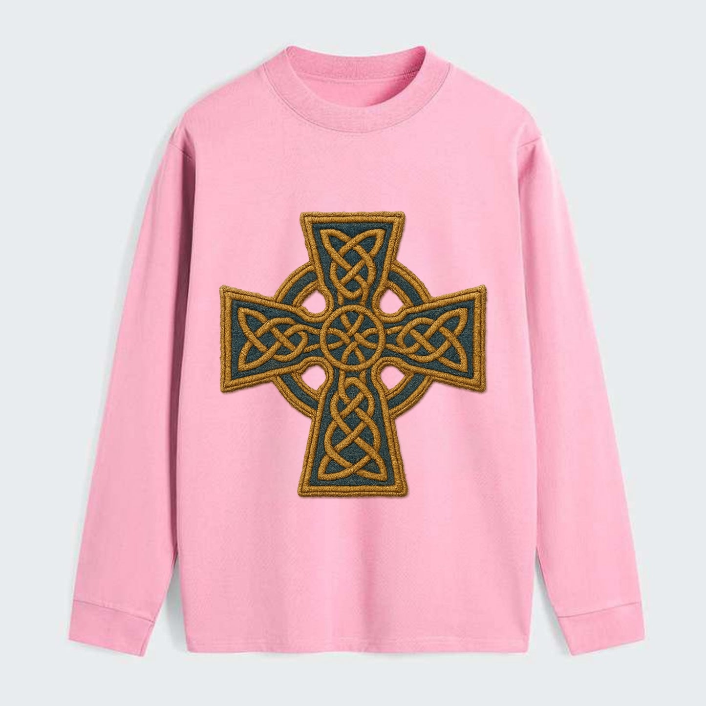 Book Of Kells Cross - Classic Long Sleeve Shirt - Pink
