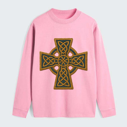 Book Of Kells Cross - Classic Long Sleeve Shirt - Pink