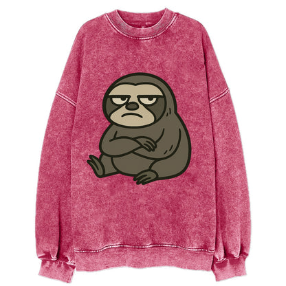 The Sloth Judging Silently - Vintage Sweatshirt - Pink