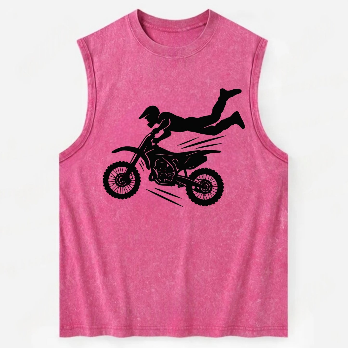 Motocross rider airborne trick - Vintage Washed Tank - Pink