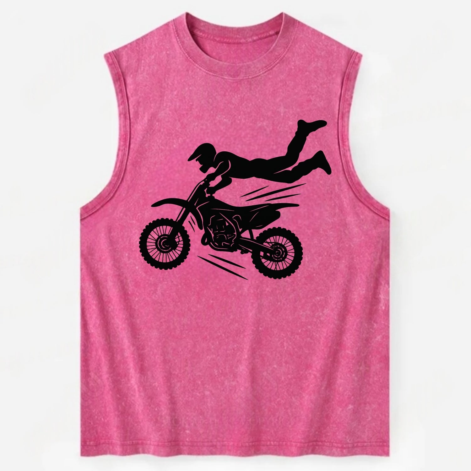 Motocross rider airborne trick - Vintage Washed Tank - Pink