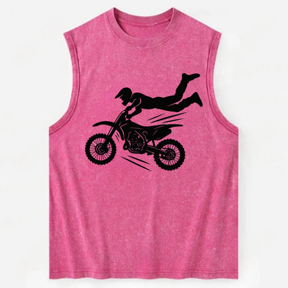 Motocross rider airborne trick - Vintage Washed Tank - Pink