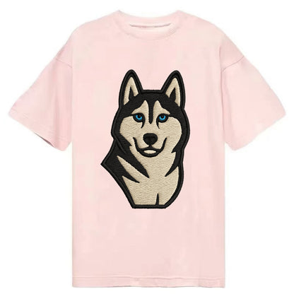 Husky - Blue eyes close-up portrait - Cl Classic T-shirt - Pink