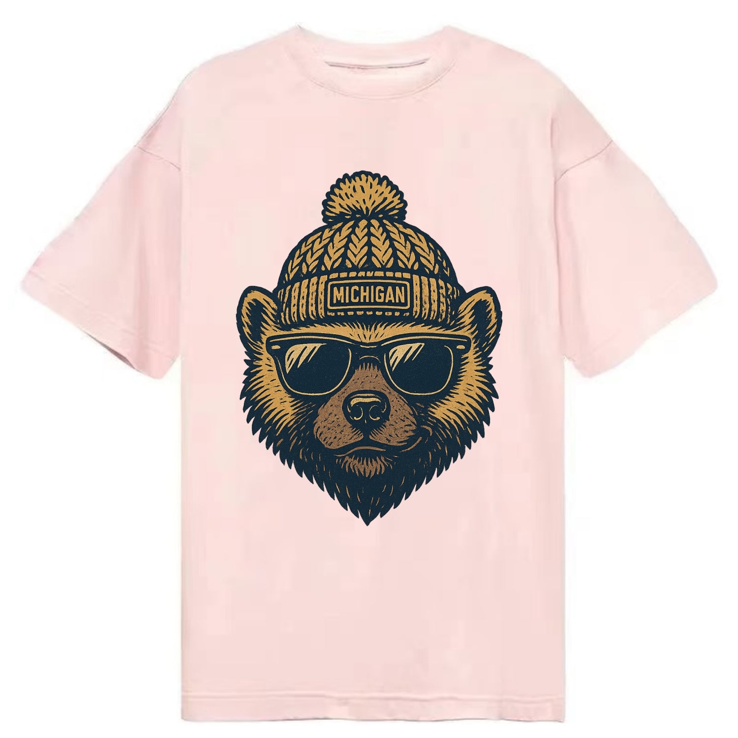 Ann Arbor Wolverine wearing Michigan bea - Classic T-shirt - Pink