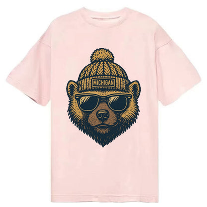 Ann Arbor Wolverine wearing Michigan bea - Classic T-shirt - Pink