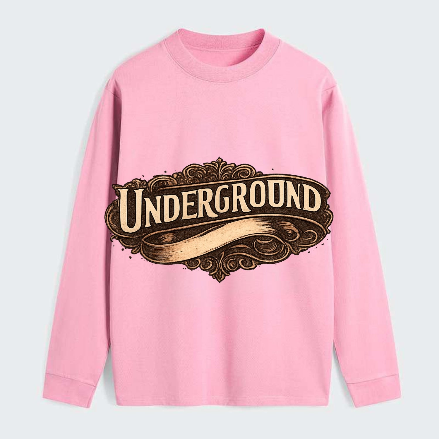 Bold typography design - "UNDERGROUND" - hidden scene, alternative - Classic Long Sleeve Shirt - Pink