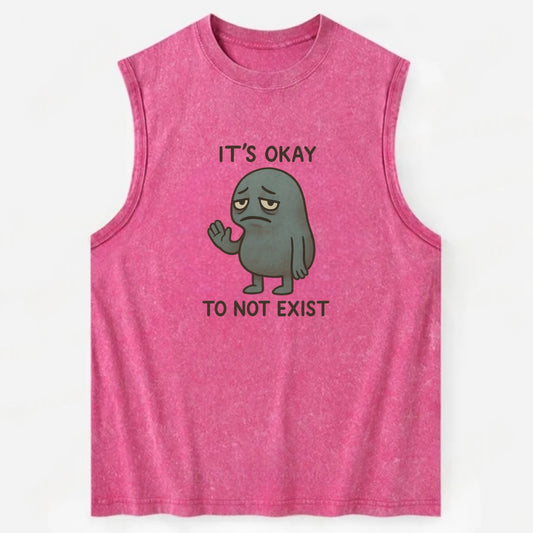 SUBTITLES ARE BEHIND | Text running to catch up - Vintage Washed Tank - Pink