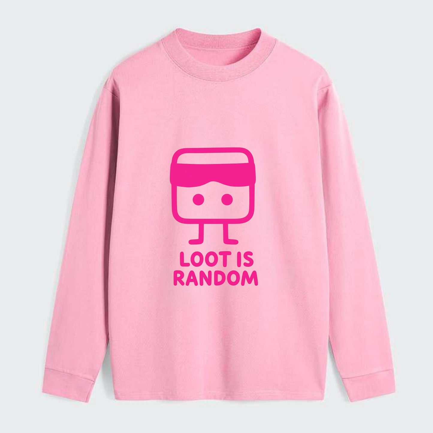 LOOT IS RANDOM | Dice wearing blindfold - Classic Long Sleeve Shirt - Pink