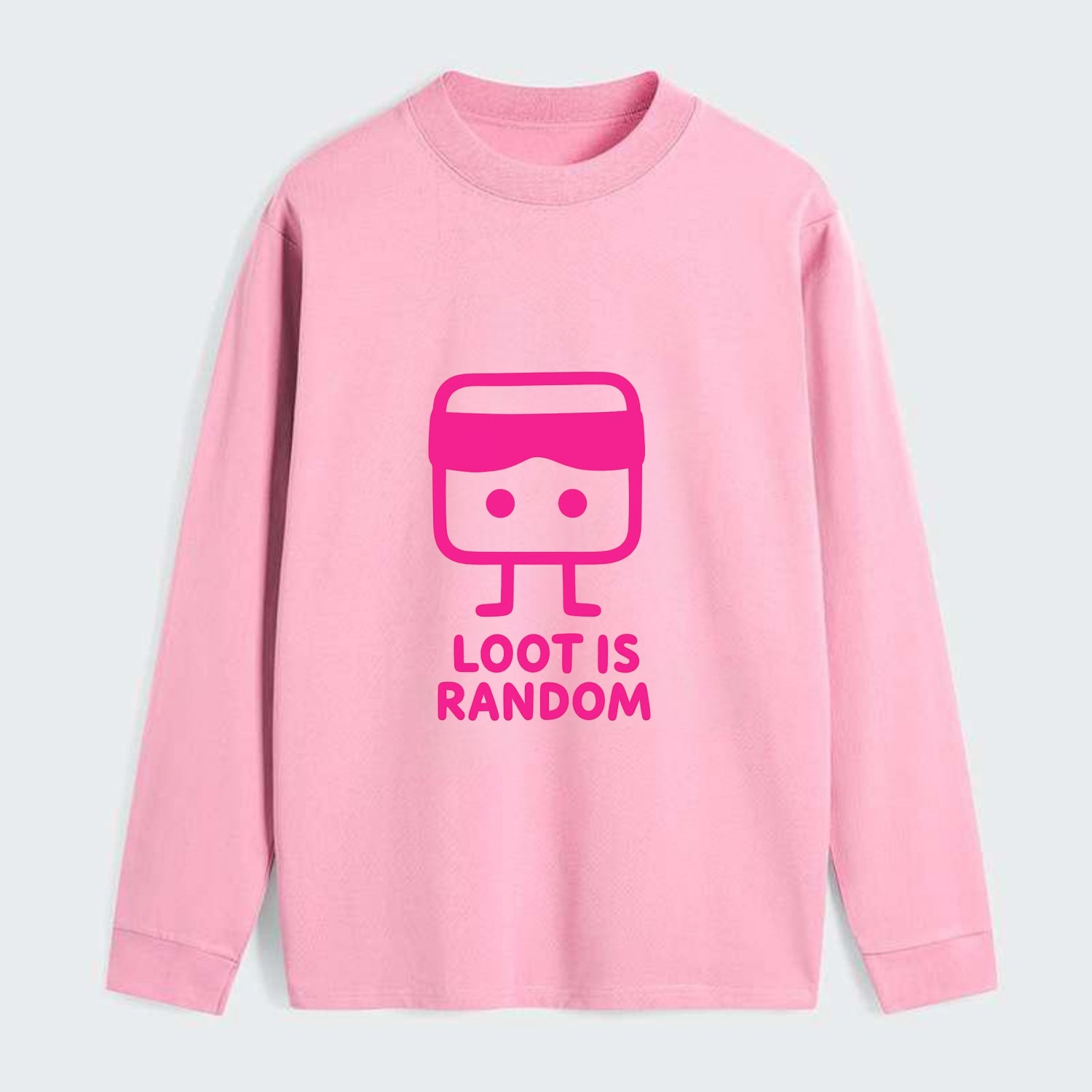 LOOT IS RANDOM | Dice wearing blindfold - Classic Long Sleeve Shirt - Pink