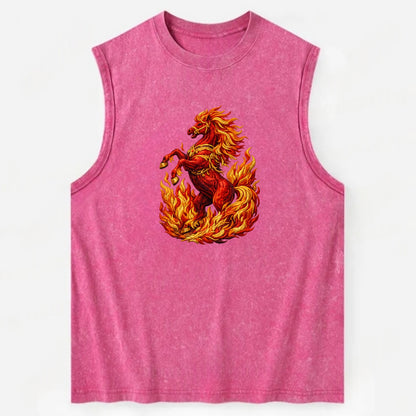 VICTORY BLAZE | Triumphant rearing horse in flames | Achievement celebration - Vintage Washed Tank - Pink