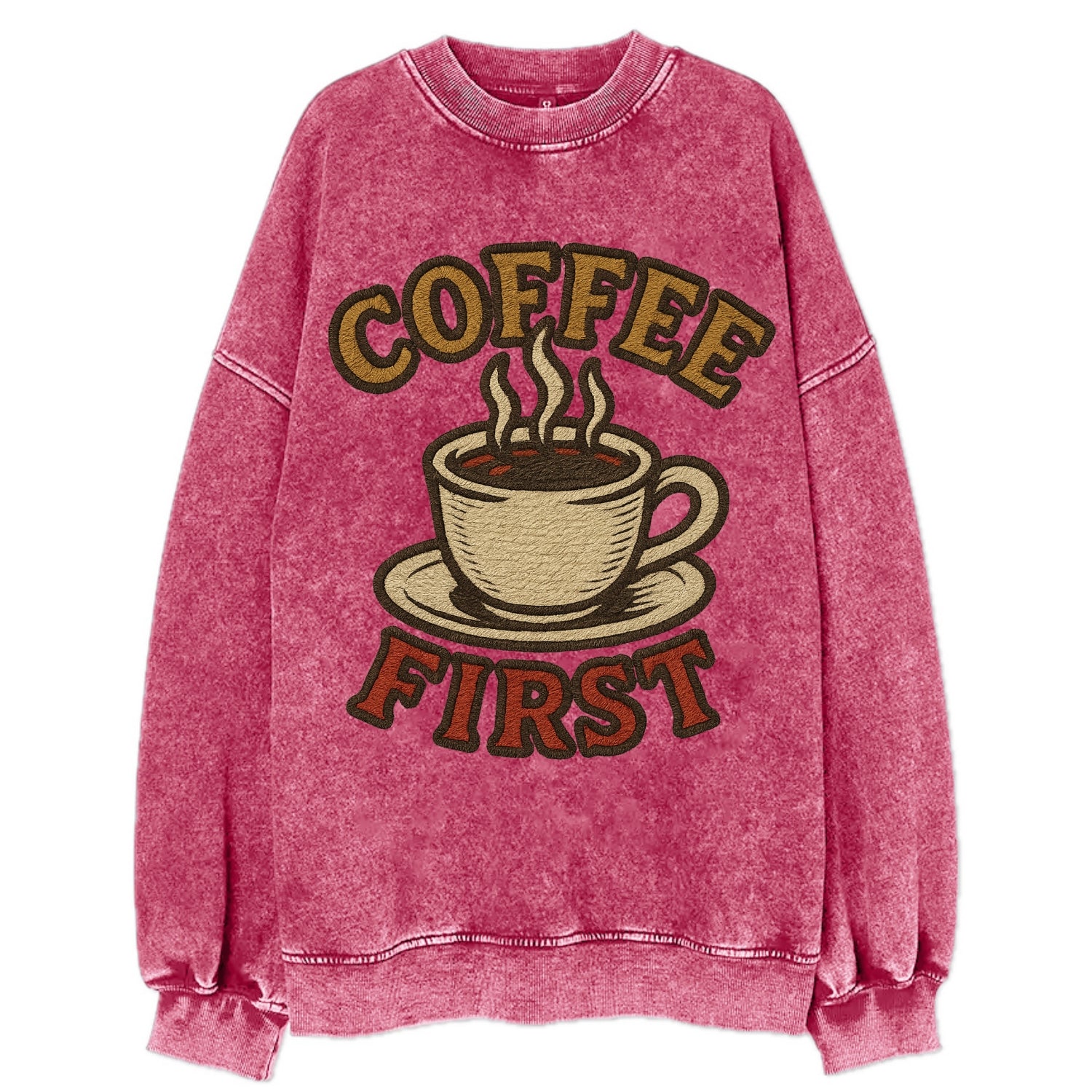 Coffee First  - Vintage Sweatshirt - Pink