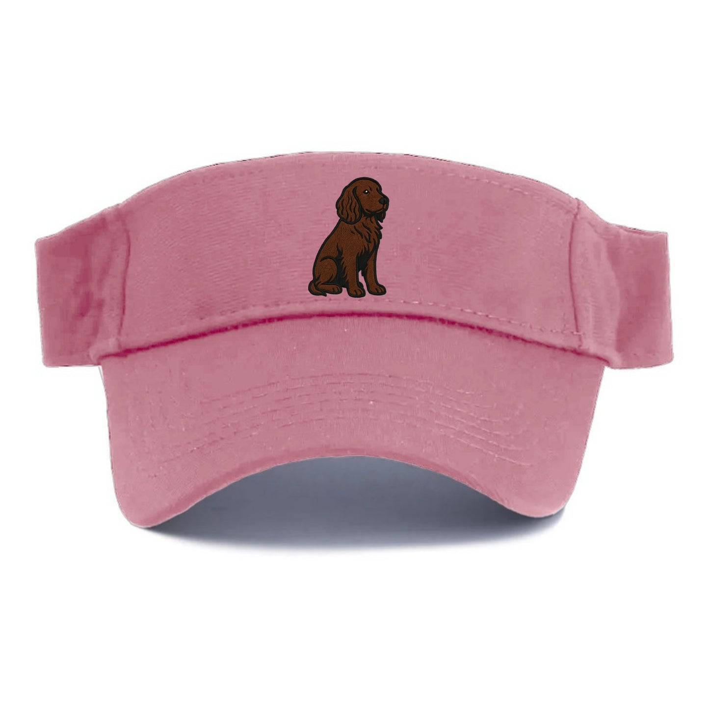 Field Spaniel - Liver colored embroidered sitting design - Visor - Pink