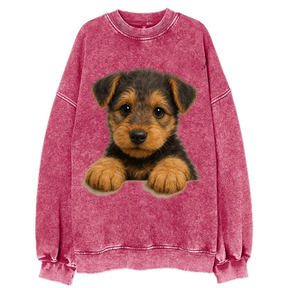 Airedale Terrier  - Vintage Sweatshirt - Pink