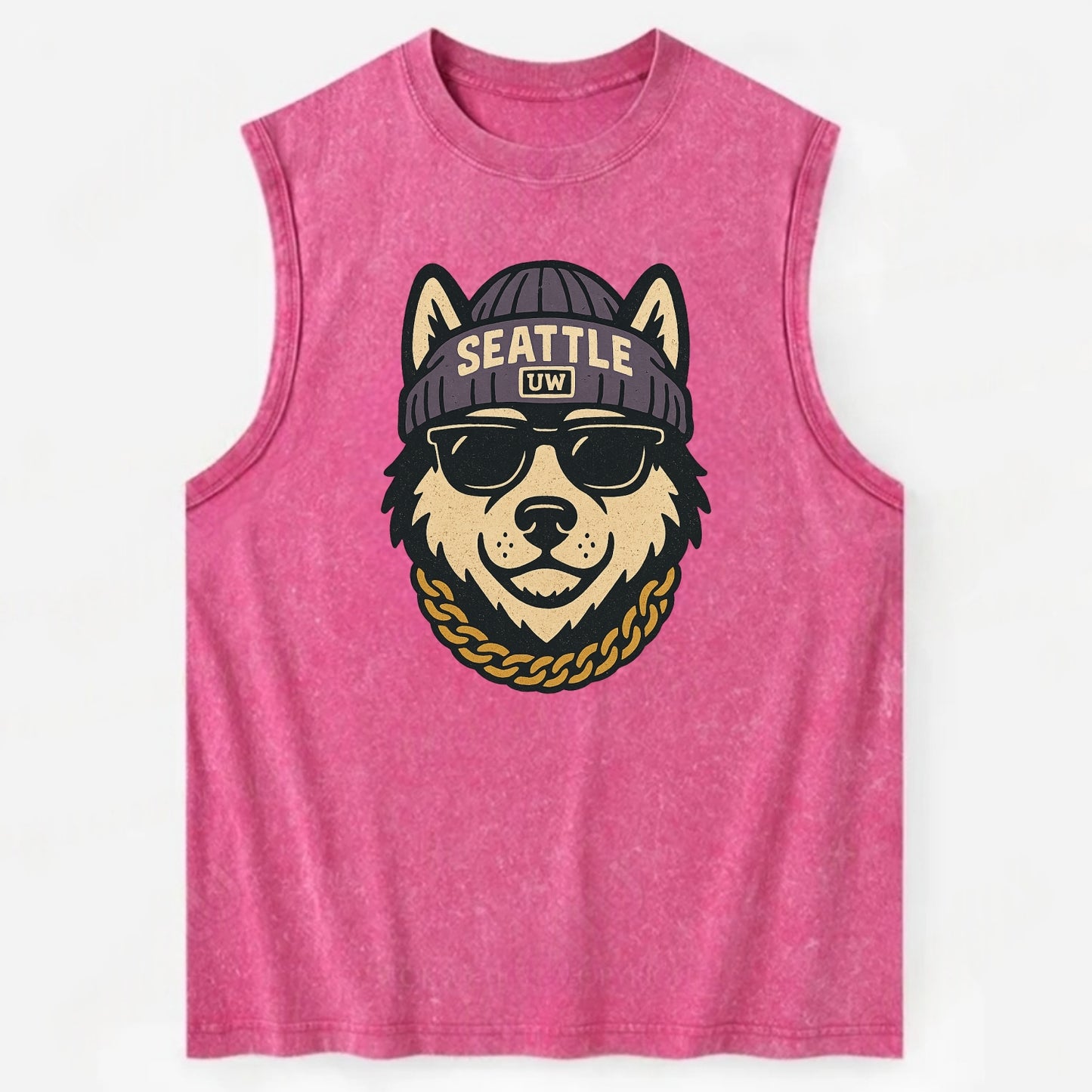 Seattle Husky - Vintage Washed Tank - Pink