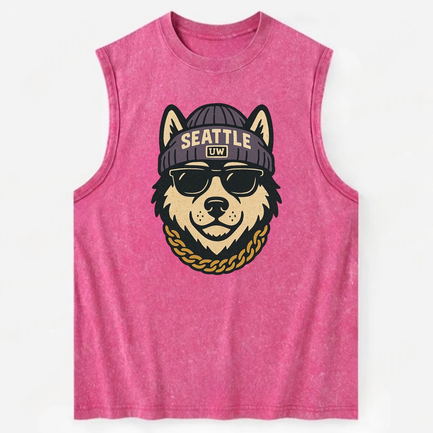 Seattle Husky - Vintage Washed Tank - Pink