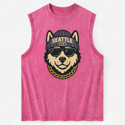 Seattle Husky - Vintage Washed Tank - Pink