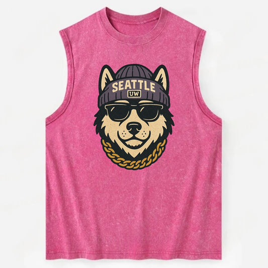 Seattle Husky - Vintage Washed Tank - Pink