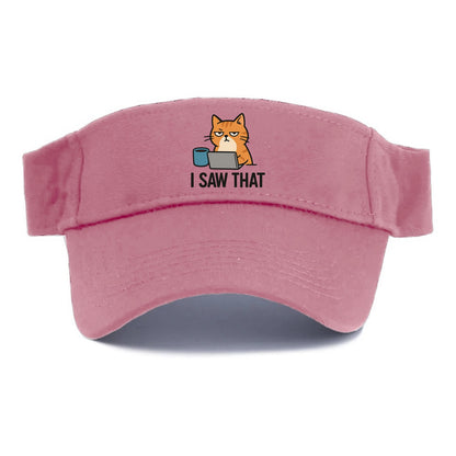 Cat with one eye open judging you - "I SAW THAT" - nothing escapes notice - Visor - Pink