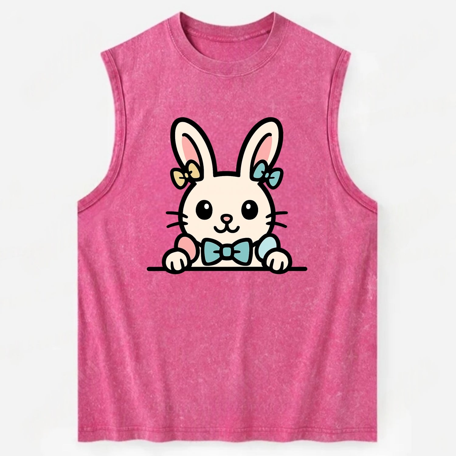 Easter Bunny  - Vintage Washed Tank - Pink