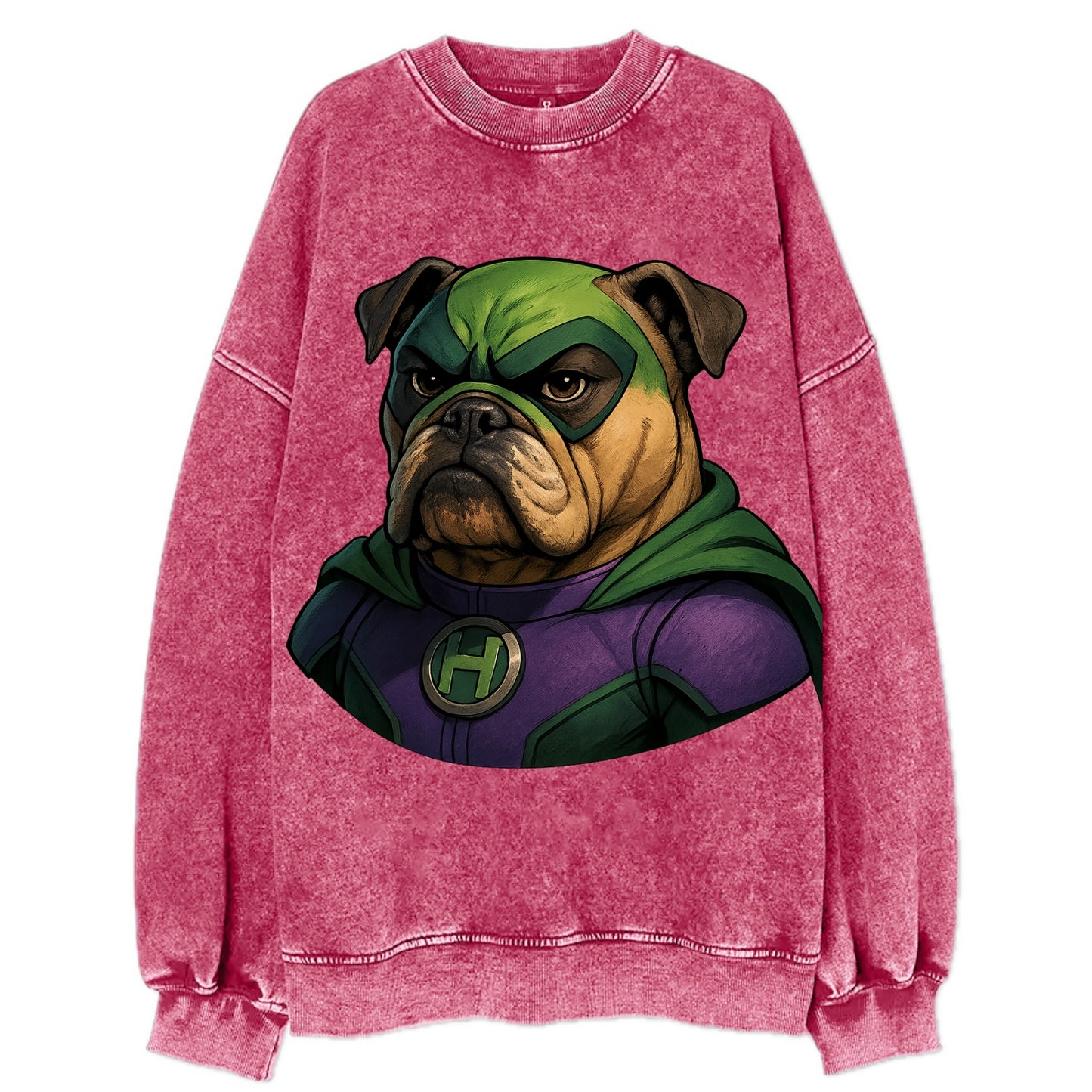 Bulldog Strong Hero  - Vintage Sweatshirt - Pink