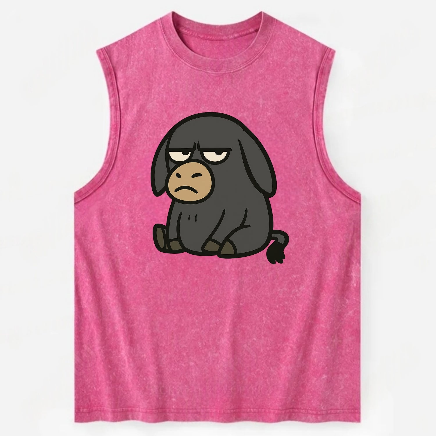 The Donky Judging Silently - Vintage Washed Tank - Pink