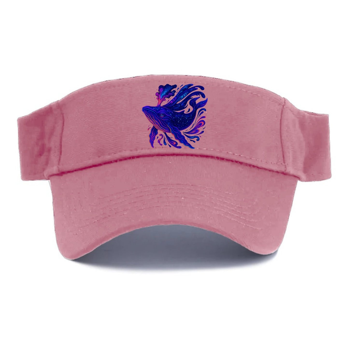 Majestic whale with body composed of galaxy clusters, stellar fins flowing like cosmic - Visor - Pink