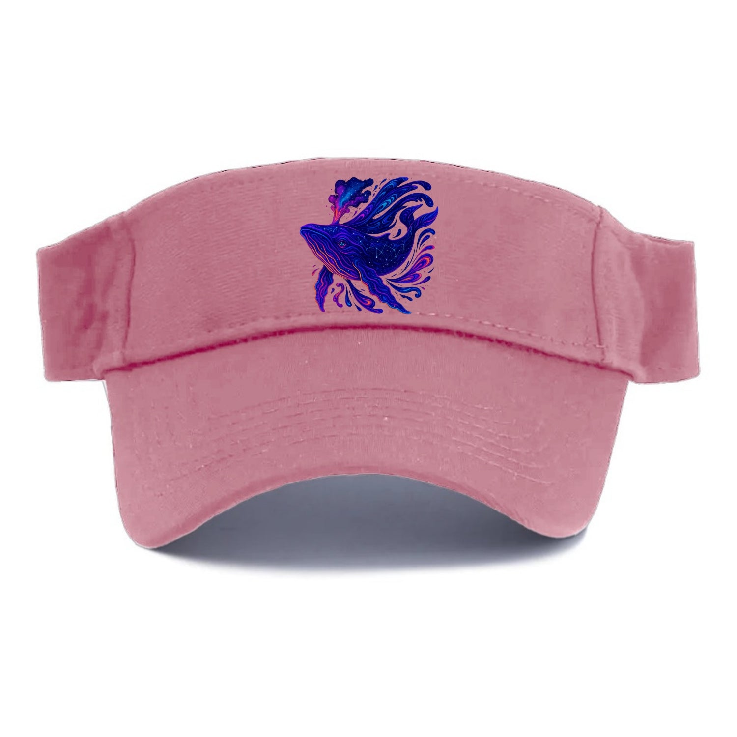 Majestic whale with body composed of galaxy clusters, stellar fins flowing like cosmic - Visor - Pink
