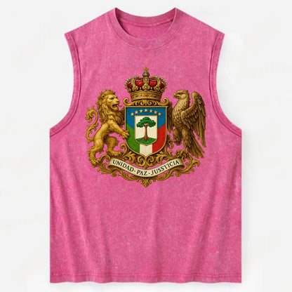 Equatorial Guinea Silk Cotton Tree Emblem - Vintage Washed Tank - Pink
