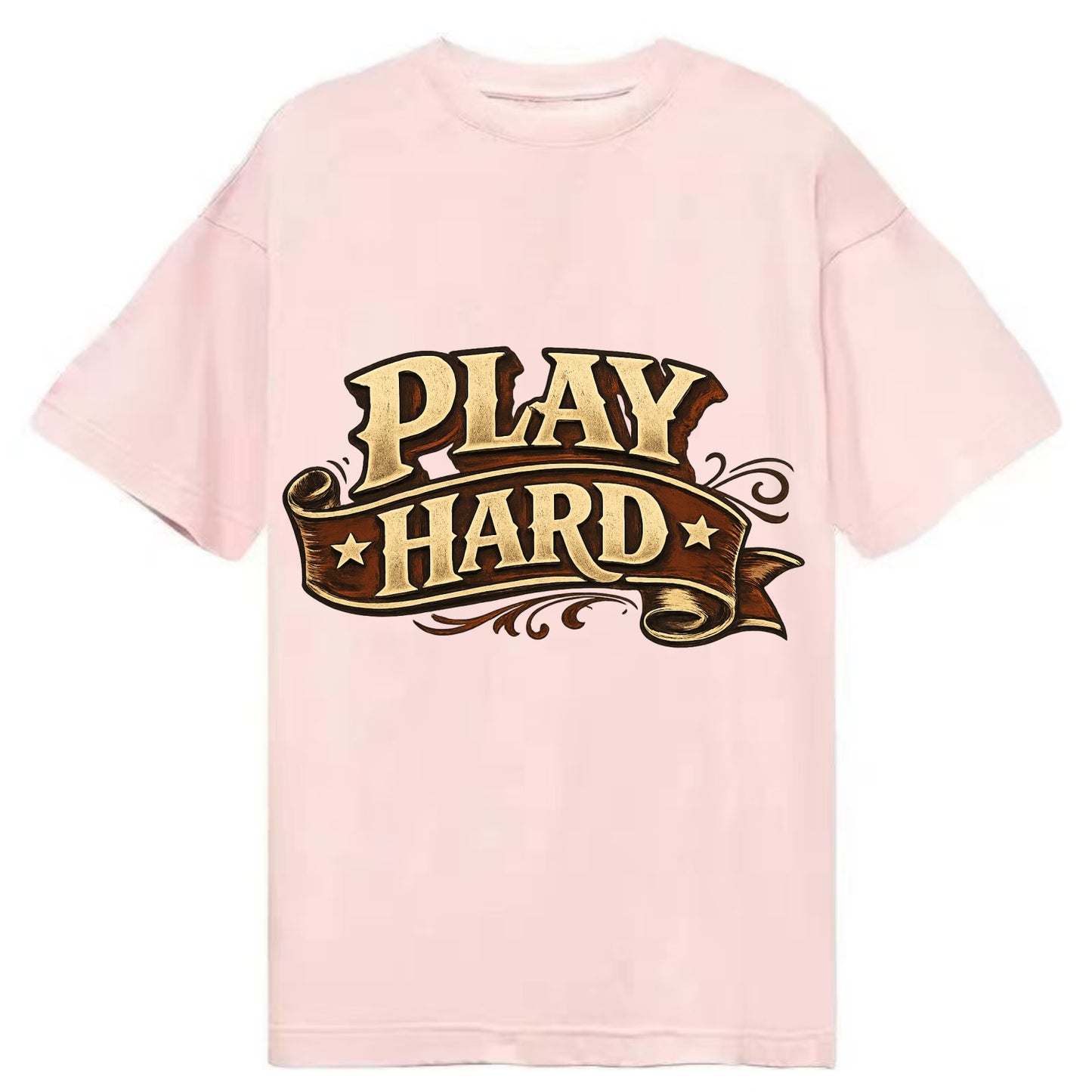 Bold typography design - "PLAY HARD" - giving your all, full effort - Classic T-shirt - Pink