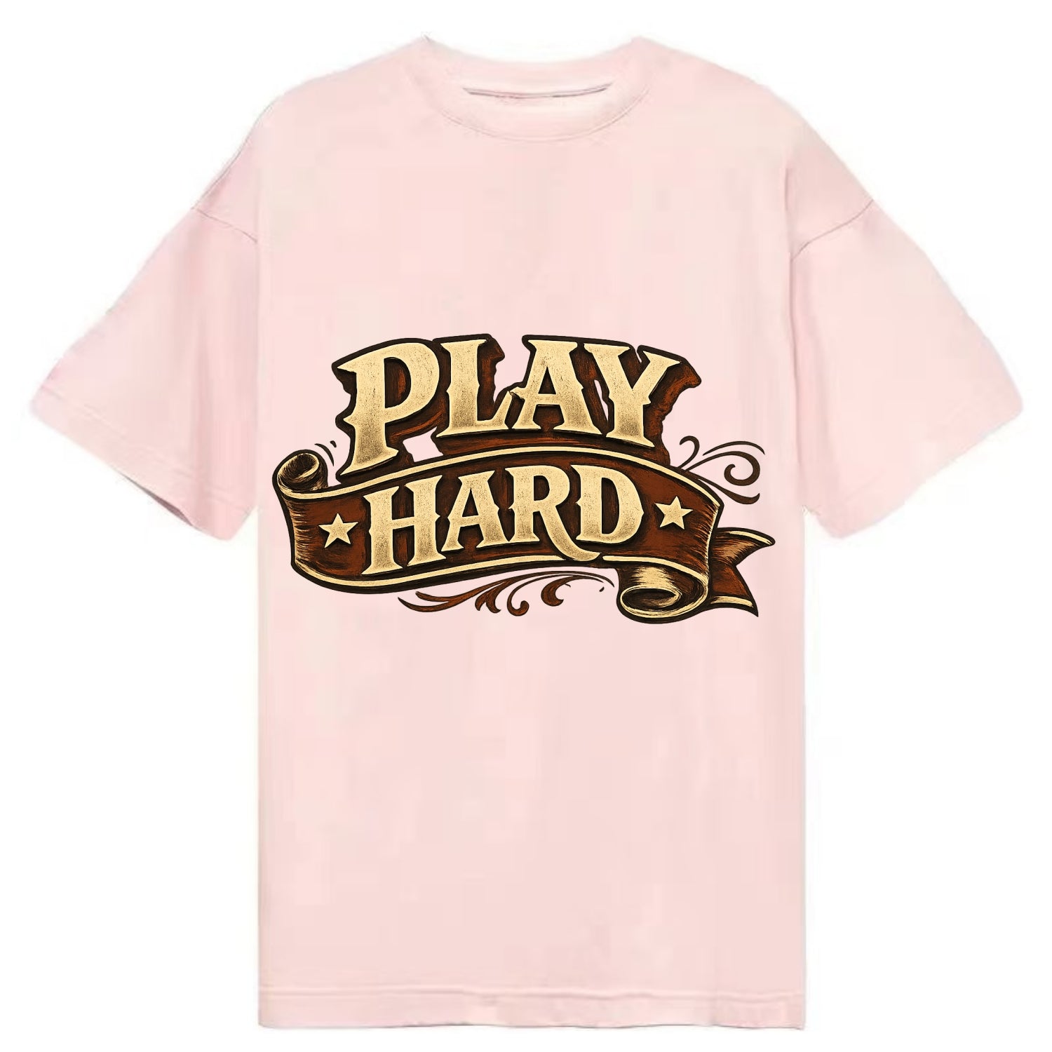 Bold typography design - "PLAY HARD" - giving your all, full effort - Classic T-shirt - Pink