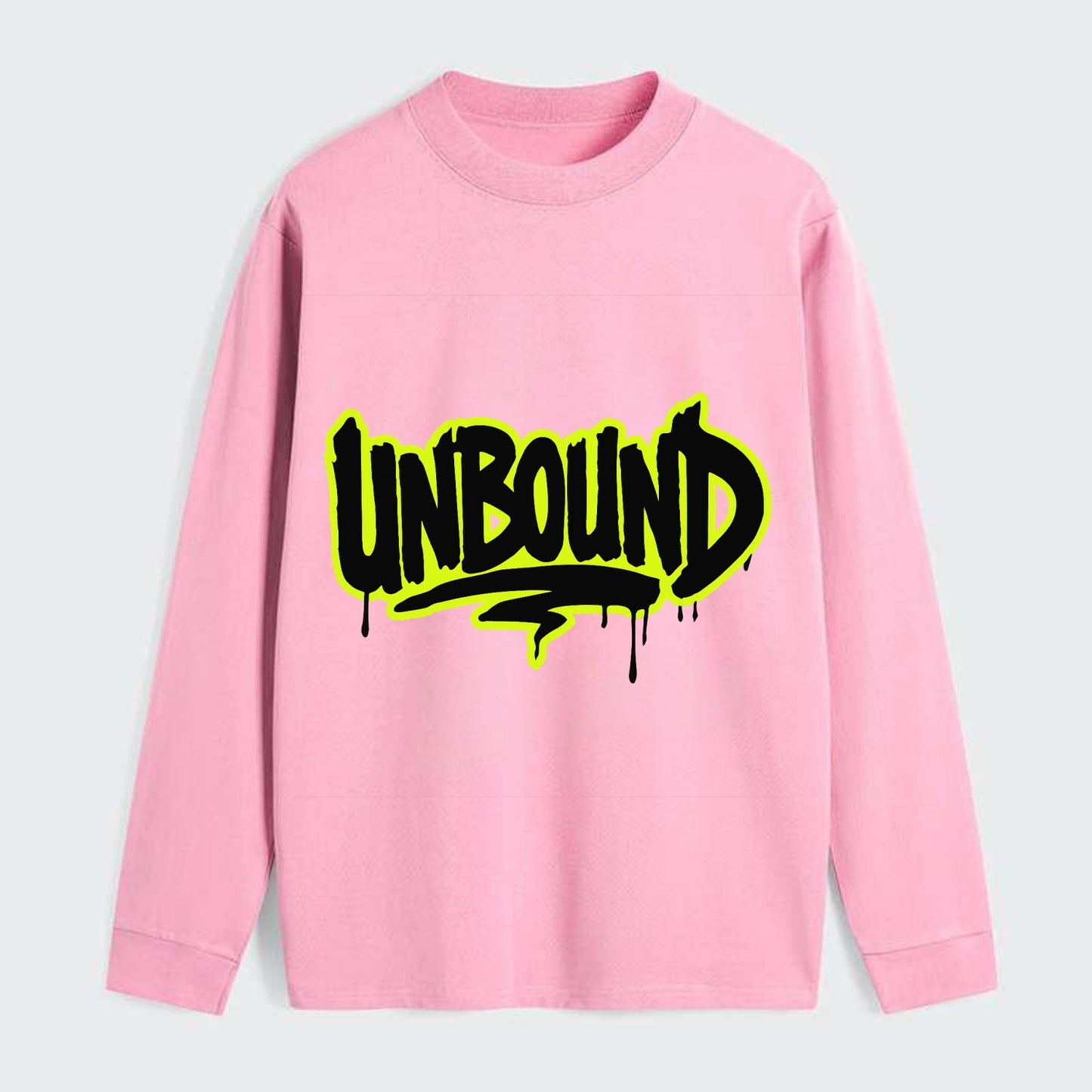 Bold typography design - "UNBOUND" - without limits, free from - Classic Long Sleeve Shirt - Pink