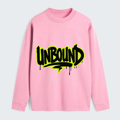 Bold typography design - "UNBOUND" - without limits, free from - Classic Long Sleeve Shirt - Pink