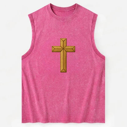 Rock Cross  - Vintage Washed Tank - Pink