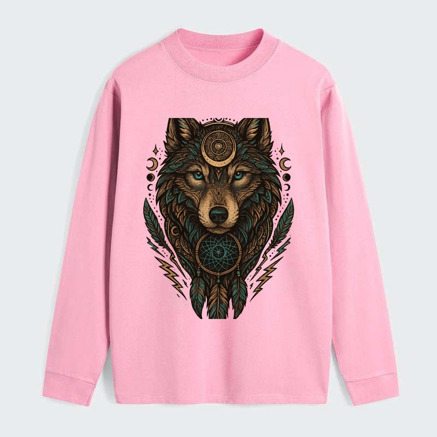 Storm Wolf Thunder  - Classic Long Sleeve Shirt - Pink