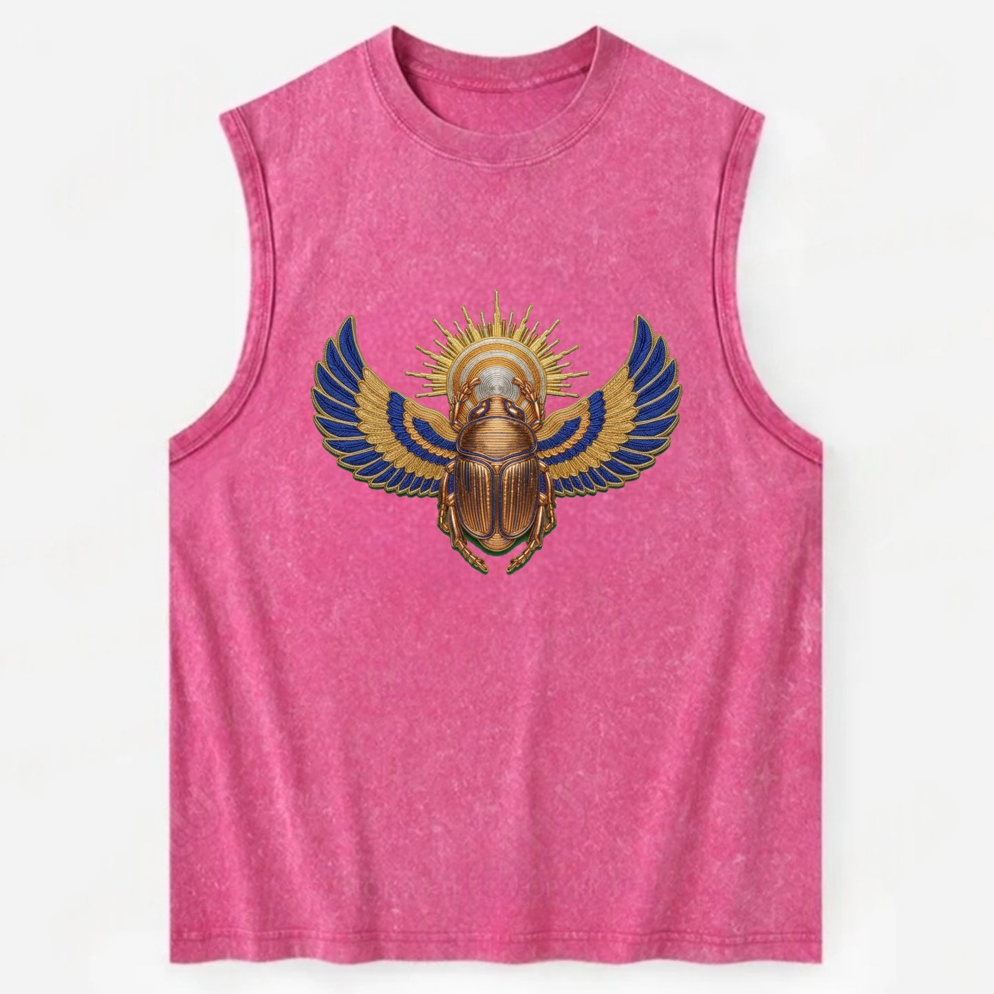 Winged Scarab - Vintage Washed Tank - Pink
