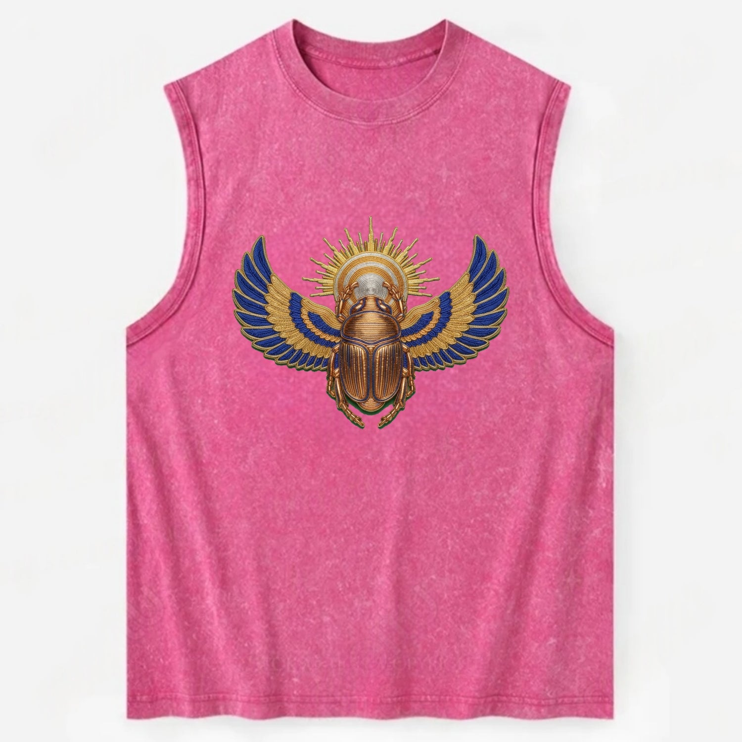 Winged Scarab - Vintage Washed Tank - Pink