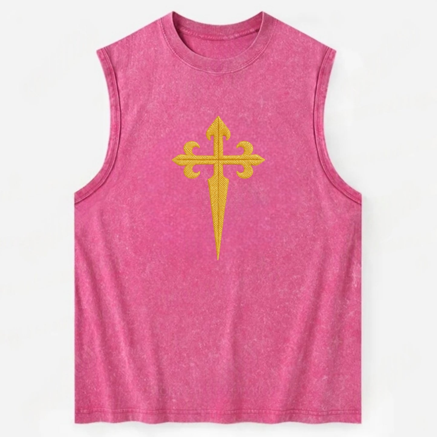 Order Of Santiago Cross - Vintage Washed Tank - Pink