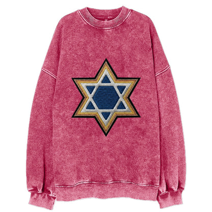 Star of David - Vintage Sweatshirt - Pink