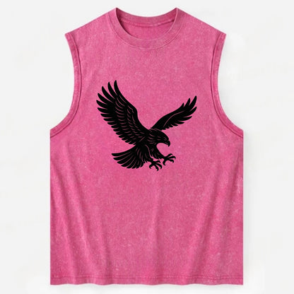 Eagle soaring with wings spread - Vintage Washed Tank - Pink