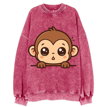 Baby Monkey  - Vintage Sweatshirt - Pink