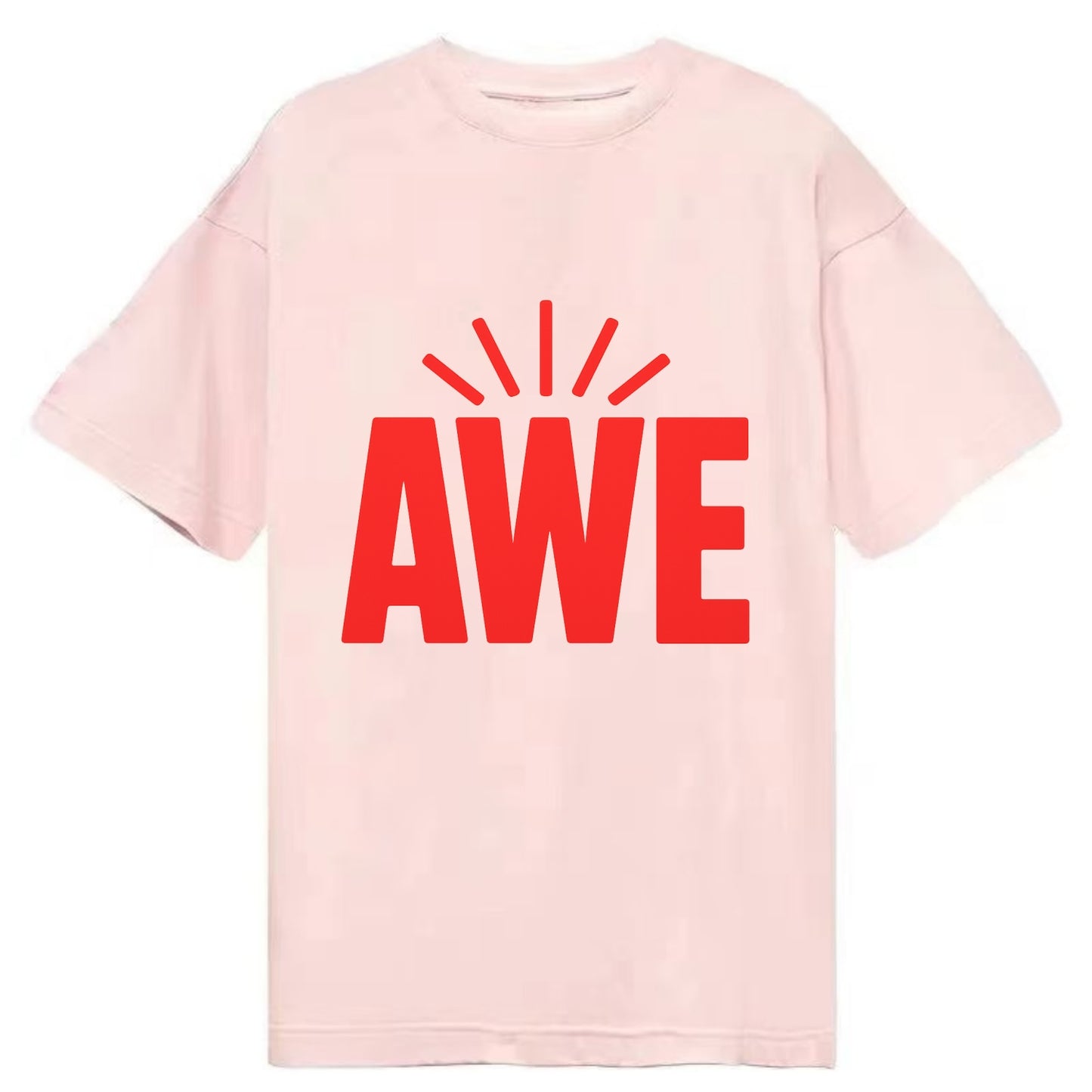 Bold typography design - "AWE" - overwhelming wonder - Classic T-shirt - Pink