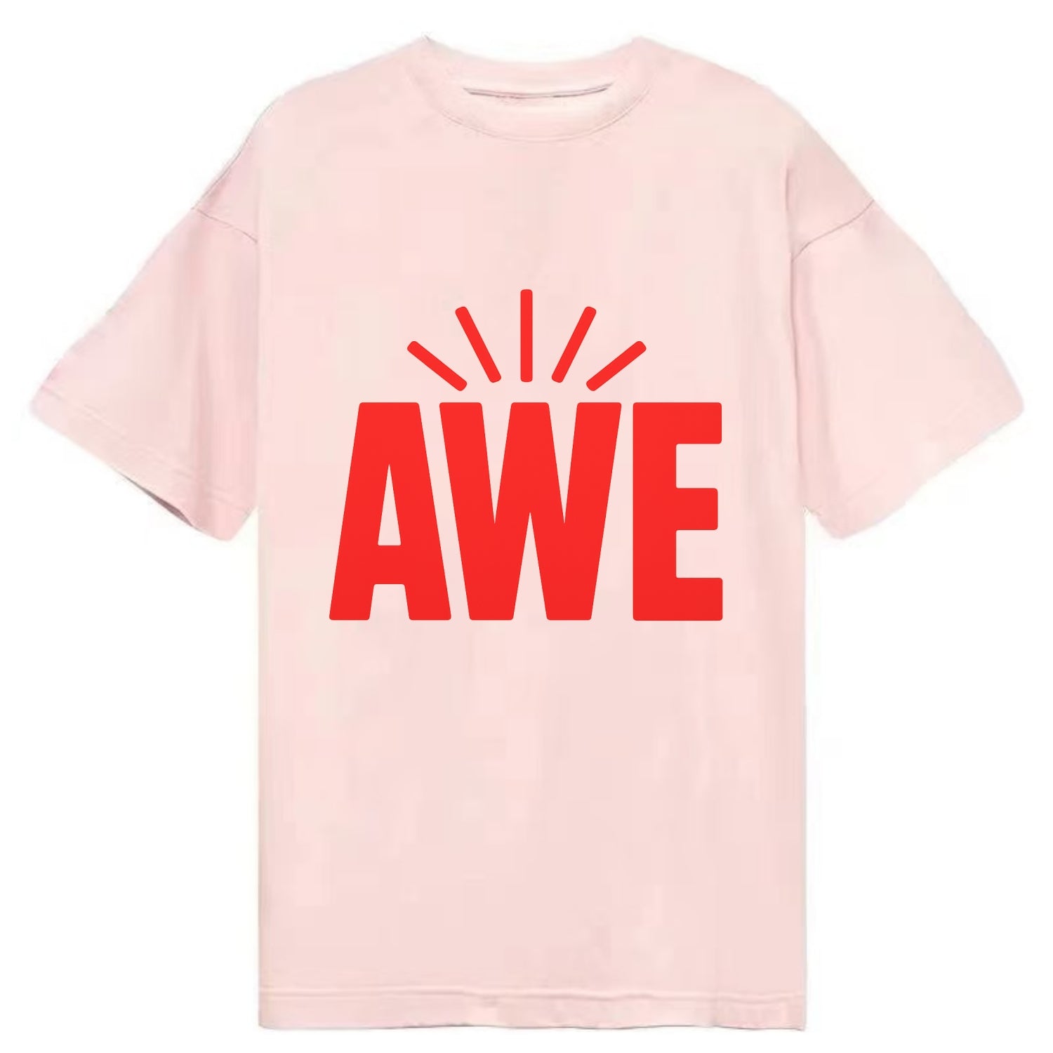 Bold typography design - "AWE" - overwhelming wonder - Classic T-shirt - Pink