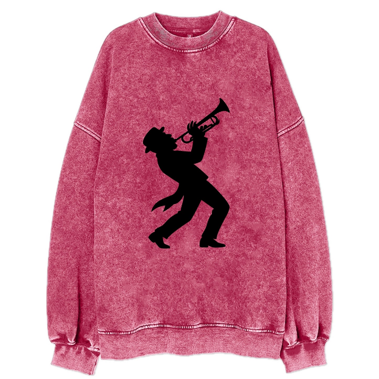 Trumpet player hitting high note - Vintage Sweatshirt - Pink