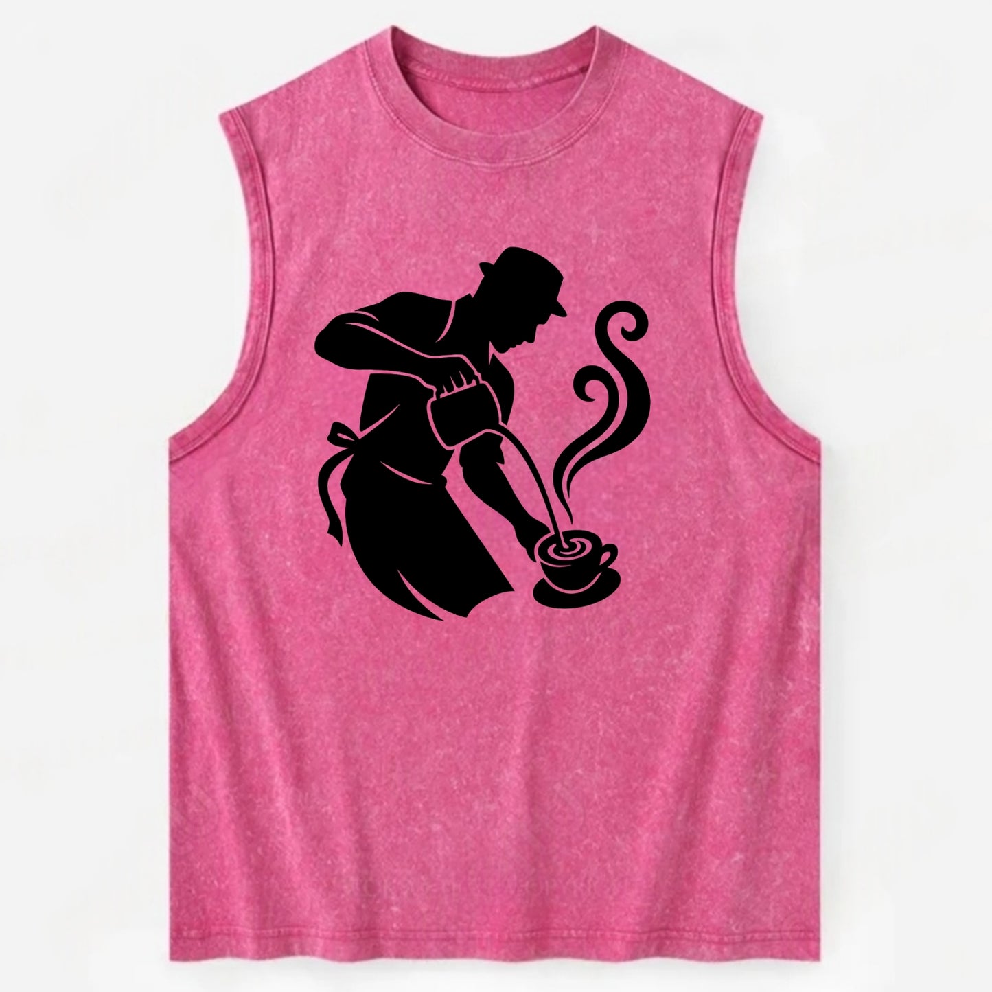 Barista creating latte art - Vintage Washed Tank - Pink