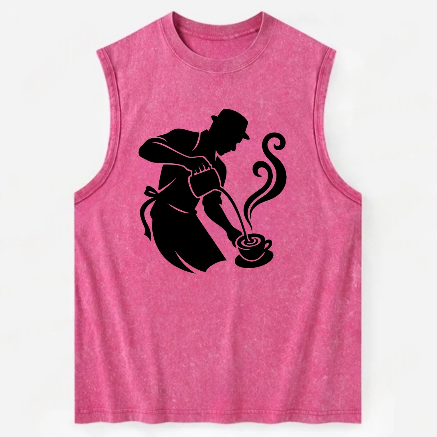 Barista creating latte art - Vintage Washed Tank - Pink